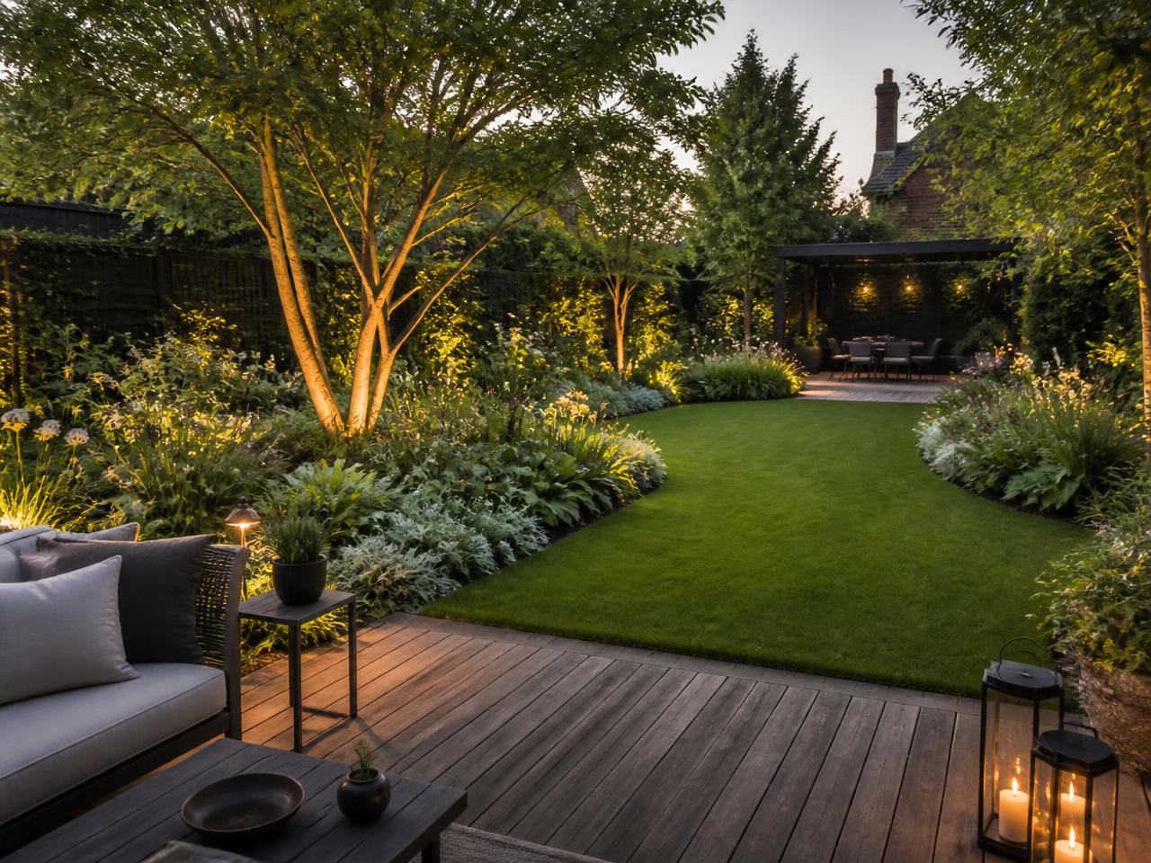 Door Hortus-Tibi aangelegde tuin met natuurstenen bestrating